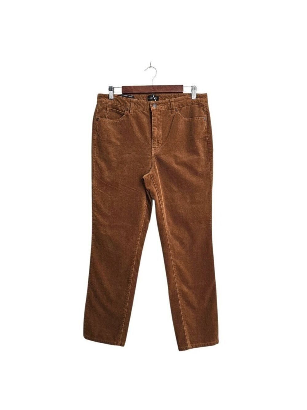Talbots Stretch Corduroy Straight Leg Pants In Rust Sz 8P